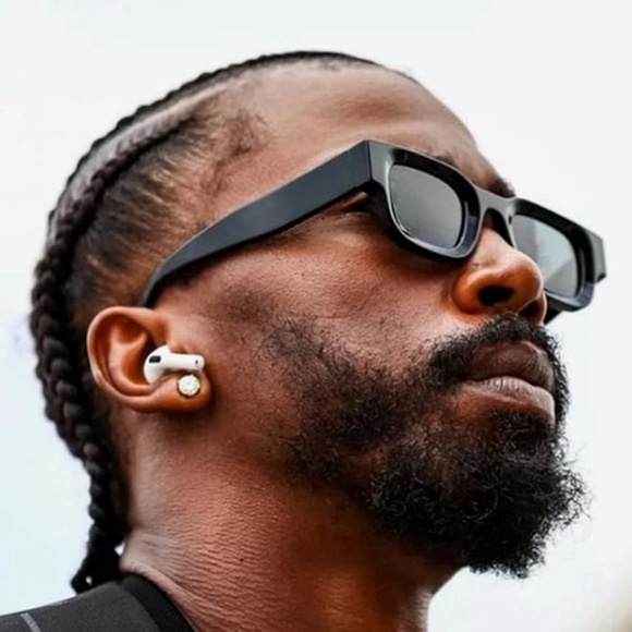 Luxury Thick Retro Small Square Frame Trendy Hip Hop Men Women Black Sunglasses - Picture 5 of 5